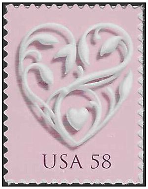 #4152 58c Wedding Hearts Silver Heart 2007 Mint NH