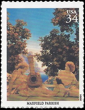 #3502b 34c American Illustrators Maxfield Parrish 2001 Mint NH