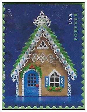 #4818 (49c Forever) Gingerbread Houses Blue Door 2013 Used