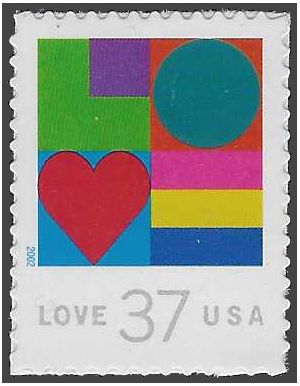 #3657 37c Love Booklet Single 2002 Mint NH