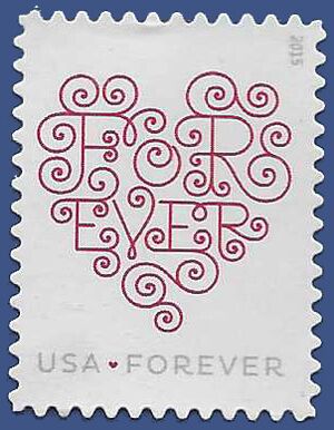 #4956 (49c Forever) Forever Hearts 2015 Used