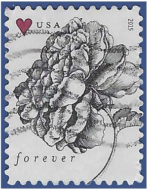 #4959 (49c Forever) Vintage Rose 2015 Used