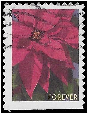 #4816 (46c Forever) Holiday Poinsettia Booklet Single 2013 Used