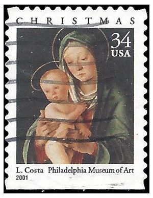 #3536 34c Madonna and Child Booklet Single 2001 Used