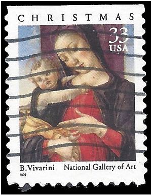 #3355 33c Madonna and Child Booklet Single 1999 Used