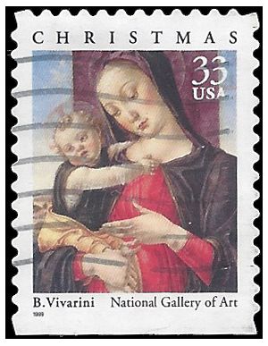 #3355 33c Madonna and Child Booklet Single 1999 Used