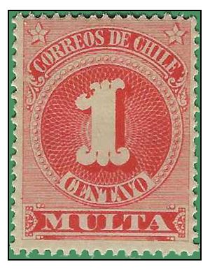 Chile #J43 1898 Mint NH