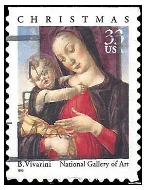 #3355 33c Madonna and Child Booklet Single 1999 Used
