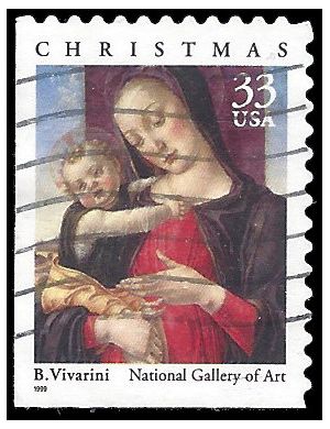 #3355 33c Madonna and Child Booklet Single 1999 Used