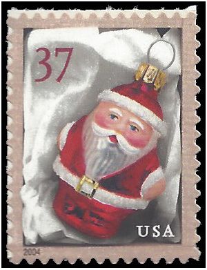 #3886 37c Christmas Santa Ornaments Red Santa 2004 Mint NH