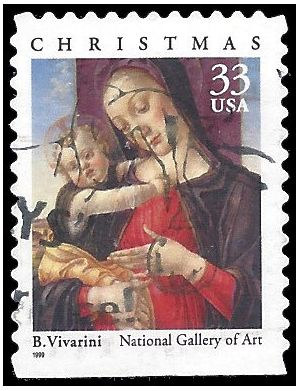 #3355 33c Madonna and Child Booklet Single 1999 Used