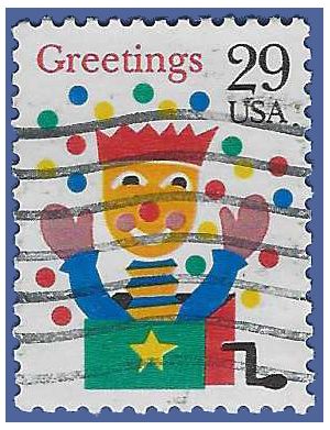 #2791 29c Christmas Greetings Jack in the Box 1993 Used