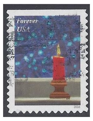 #5145 (47c Forever) Holliday Candle in Window 2016 Used