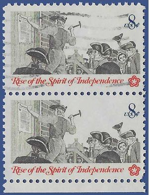 #1477 8c Posting a Broadside 1973 Used Pair