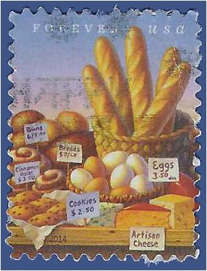 #4912 (49c Forever) Farmers Market 2014 Used Minor Crease