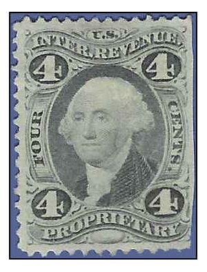Scott R 22c 4c US Internal Revenue - Proprietary 1862-1871 Used HR Trimmed Edge