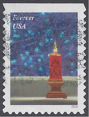 #5145 (47c Forever) Holliday Candle in Window 2016 Used