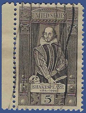 #1250 5c William Shakespeare 1964 Used