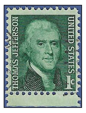 #1278 1c Prominent Americans Thomas Jefferson 1968 Used