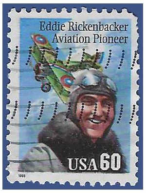 #2998 60c Eddie Rickenbacker Sm Date 1995 Used