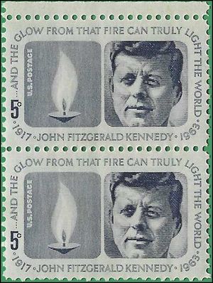 #1246 5c John F. Kennedy Memorial 1964 Mint NH Attached Pair
