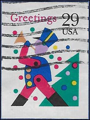#2800 29c Christmas Greetings Toy Soldier 1993 Used
