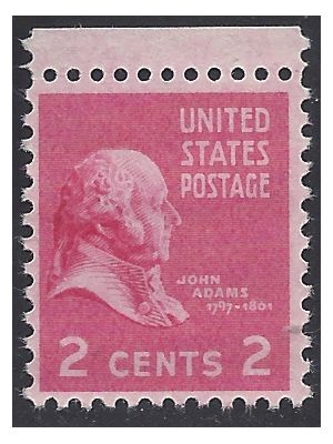 # 806 2c Presidential Issue John Adams 1938 Mint NH