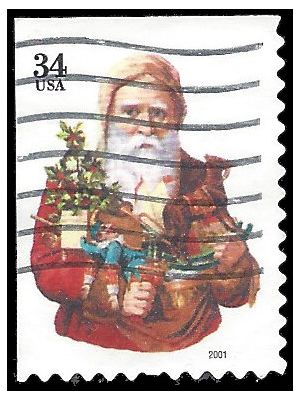 #3537a 34c Christmas Santa's Santa with Toy Horse Booklet Single 2001 Used