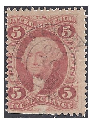 Scott R 27c 5c US Internal Revenue - Inland Exchange 1862-1871 Used CDS