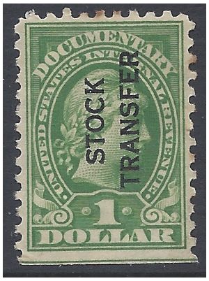 Scott RD 12 $1.00 Stock Transfer Stamp: Liberty 1918-22 Used