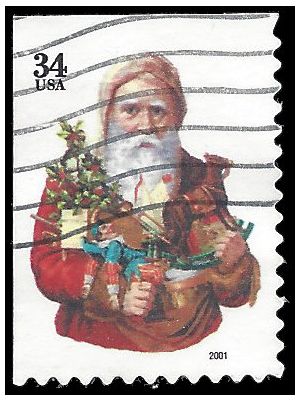 #3537a 34c Christmas Santa's Santa with Toy Horse Booklet Single 2001 Used