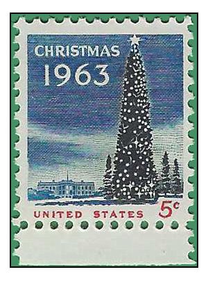 #1240 5c National Christmas Tree and White House 1963 Mint NH