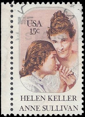 #1824 15c Helen Keller, Anne Sullivan 1980 Used
