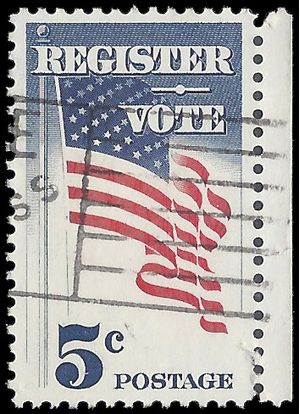 #1249 5c Register to Vote 1964 Used