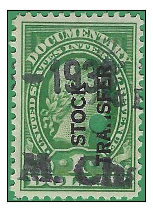 Scott RD 12 $1.00 Stock Transfer Stamp: Liberty 1918-22 Used