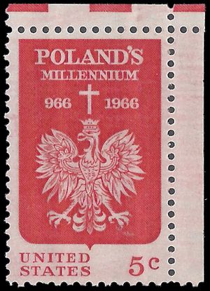 #1313 5c Polish Millennium 1966 Mint NH