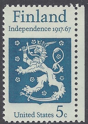 #1334 5c Finland - 50th Anniv. of Independence 1967 Mint NH