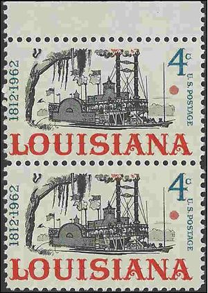 #1197 4c 150th Anniversary Louisiana Statehood 1962 Mint NH Attached Pair