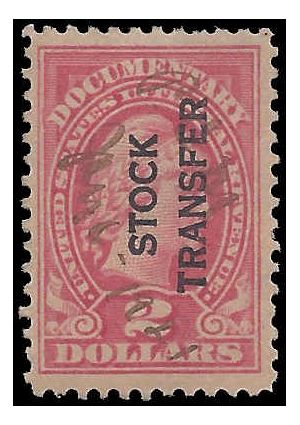 Scott RD 13 $2.00 Stock Transfer Stamp: Liberty 1918-22 Used