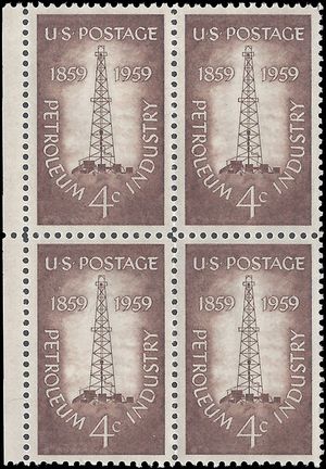 #1134 4c Petroleum Industry 100th Anniversary Block/4 1959 Mint NH