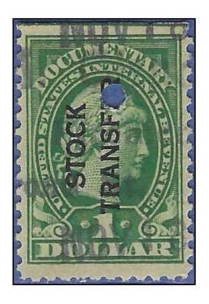 Scott RD 12 $1.00 Stock Transfer Stamp: Liberty 1918-22 Used