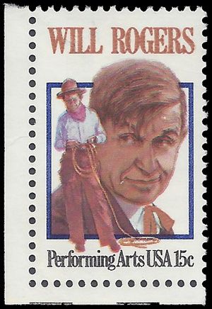 #1801 15c Performing Arts Will Rogers 1979 Used