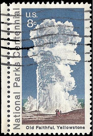 #1453 8c National Parks Centennial Old Faithful  1972 Used