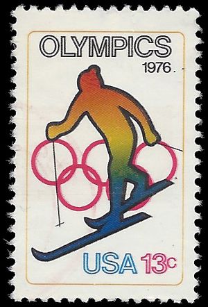 #1696 13c Olympic Games Skiing 1976 Used