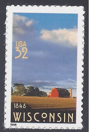 #3206 32c 150th Anniversary Wisconsin Statehood 1998 Mint NH