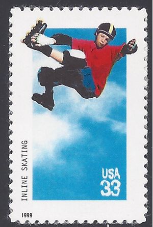 #3324 33c Extreme Sports Inline Skating 1999 Mint NH