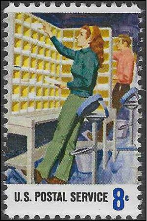 #1494 8c Postal Service Employees Manual Letter Routing 1973 Mint NH