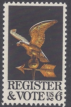 #1344 6c Register & Vote 1968 Mint NH
