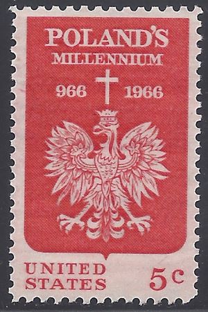 #1313 5c Polish Millennium 1966 Mint NH