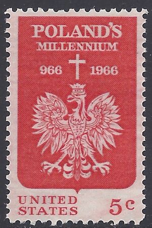 #1313 5c Polish Millennium 1966 Mint NH